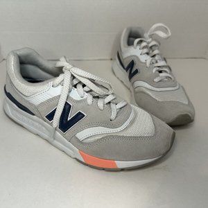 Women’s New Balance 997H White Grey Coral Sneaker Size 7.5 Suede